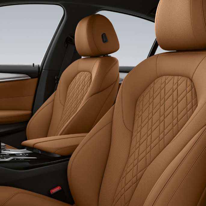 Upholstery BMW 5 Series Sedan G30 Basic equipment Upholstery in Sensatec Cognac BMW 5 Series Sedan 540i G30 2020 Basic equipment interior