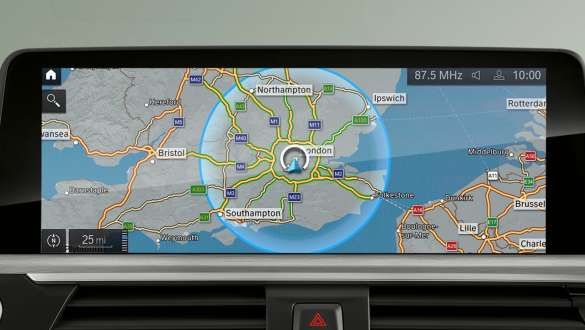 Plug-in hybrid BMW 5 Series Sedan 2021 G30 navigation system Plug-in hybrid BMW 5 Series Sedan 2021 G30 navigation system close-up