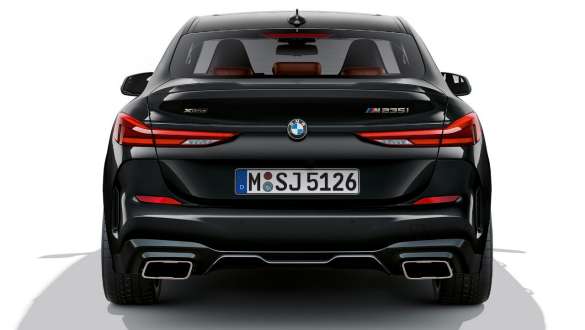 M specific exhaust system BMW M235i xDrive Gran Coupé M specific exhaust system BMW M235i xDrive Gran Coupé Black Sapphire metallic F44 rear view