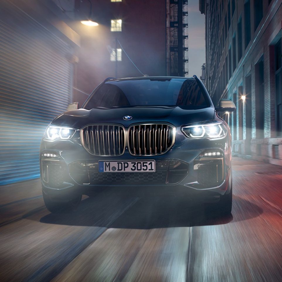 BMW kidney grille BMW X5 M50i BMW kidney grille in Cerium Grey BMW X5 M50i G05 Carbon black metallic front view