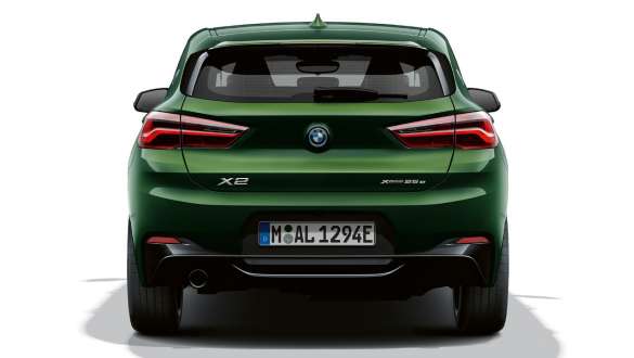 Rear view BMW X2 F39 Rear view BMW X2 F39 Sanremo Green metallic