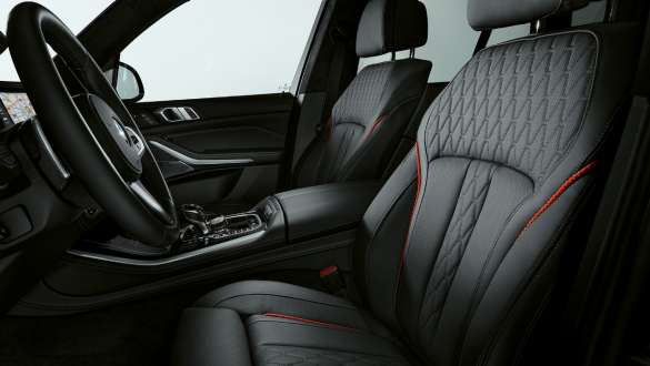 BMW Individual full leather interior Merino in black with red decorative stitching BMW X5 Edition Black Vermilion G05 2021 BMW Individual full leather interior Merino in black with red decorative stitching BMW X5 Edition Black Vermilion G05 2021
