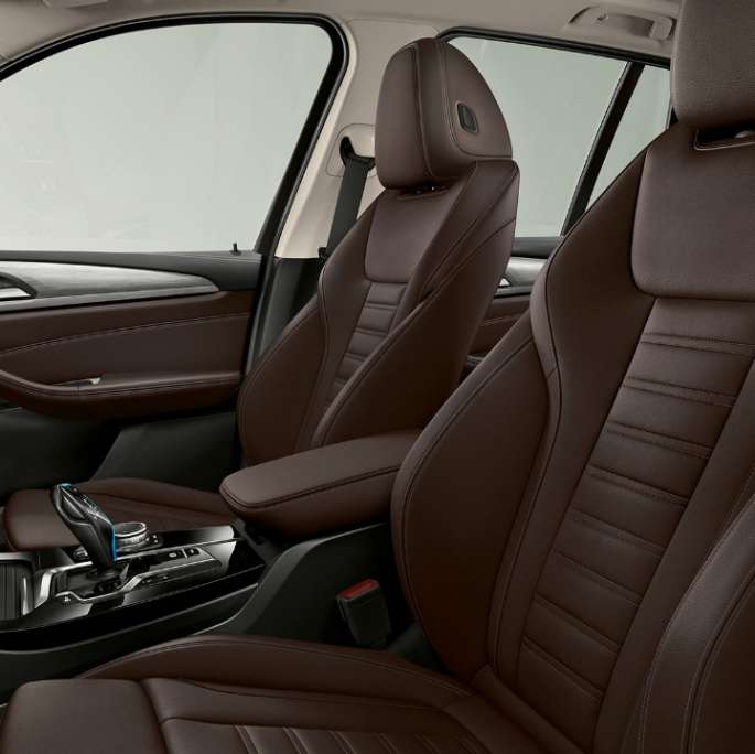 BMW iX3 G08 Model “Impressive” sport seats in leather 'Vernasca' Black BMW iX3 G08 2020 Model “Impressive” sport seats for driver and front passenger in leather 'Vernasca' Black interior