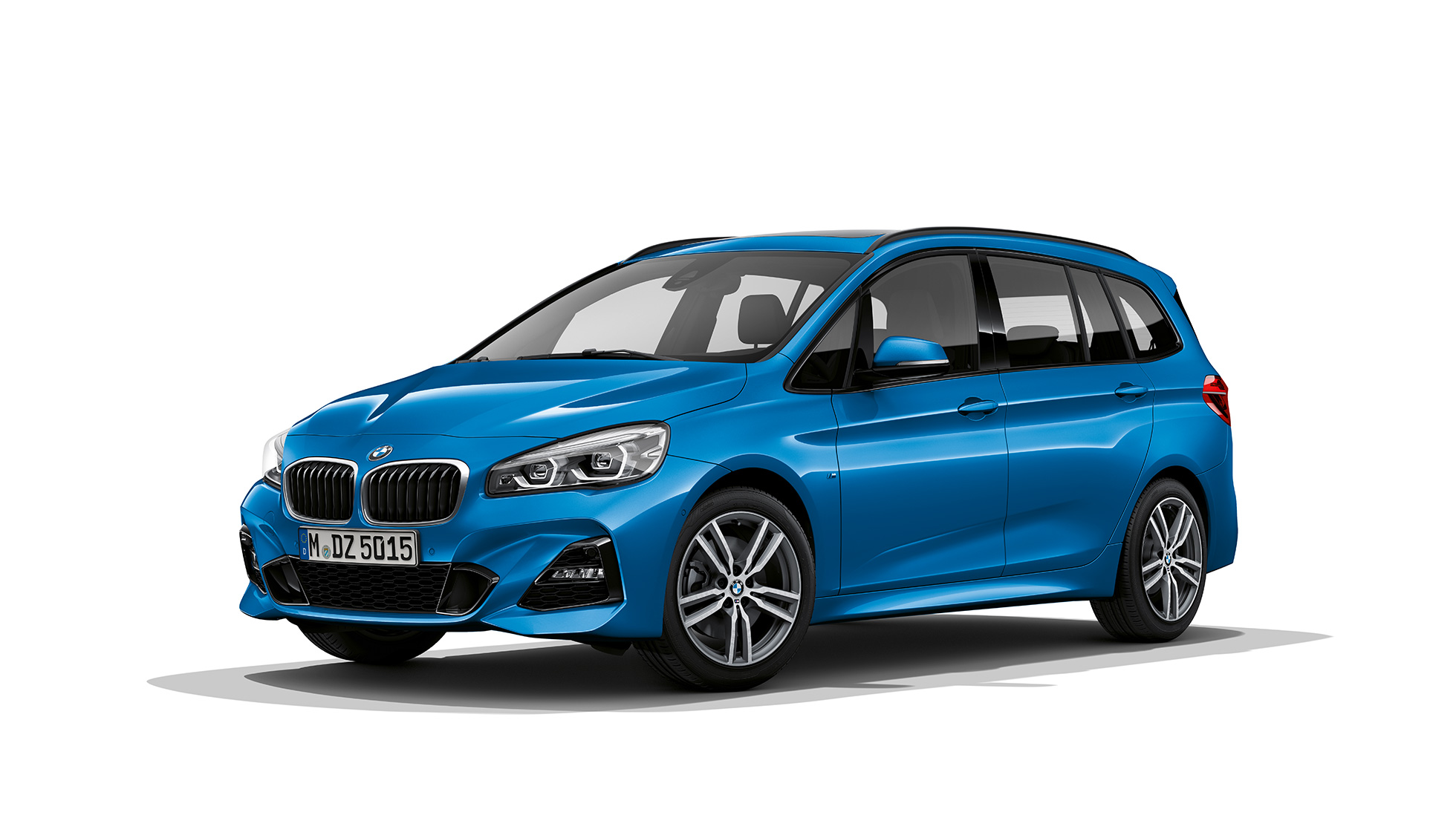 BMW 2 Series Gran Tourer 220d xDrive Model M Sport F46 Misano Blue metallic three-quarter front view
