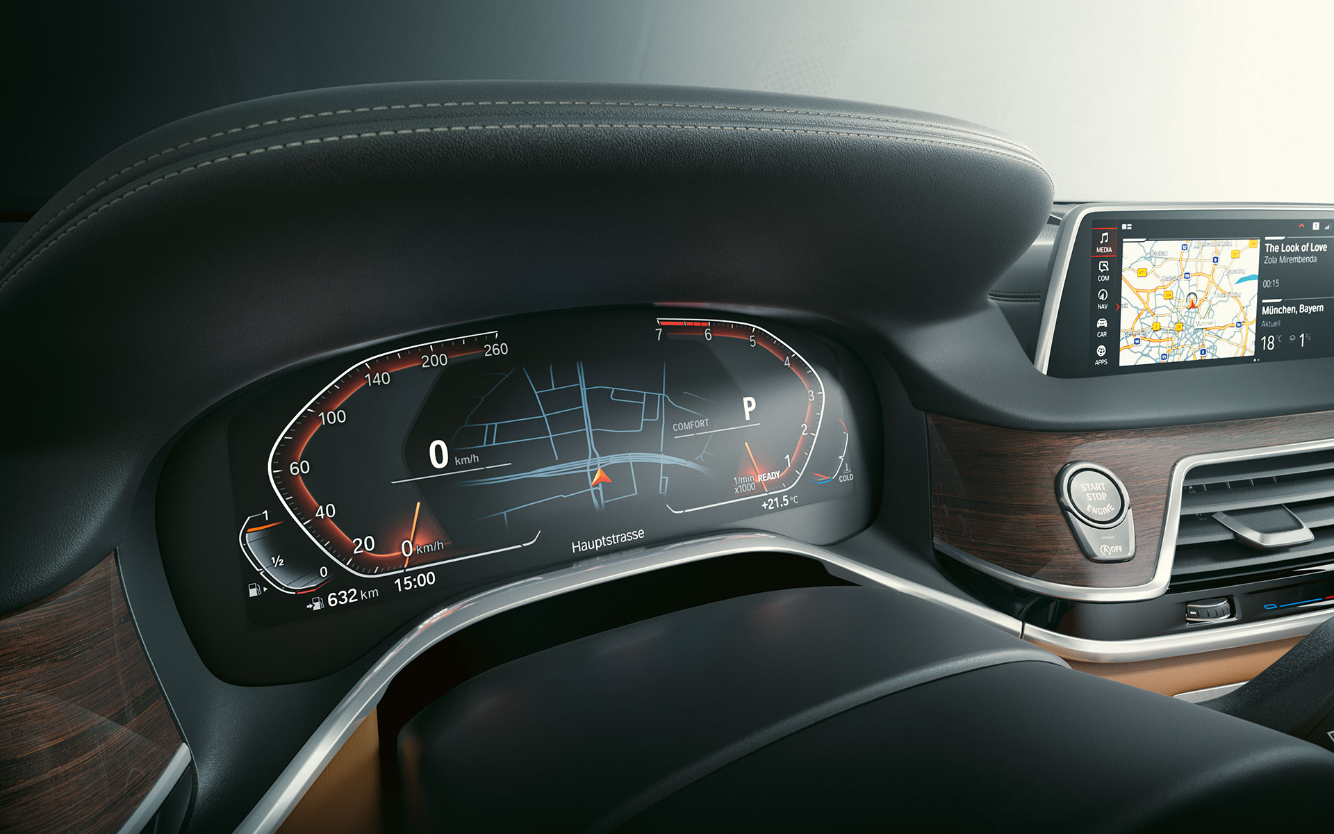 BMW 7 Series Sedan G11 G12 2019 BMW Live Cockpit Professional close-up