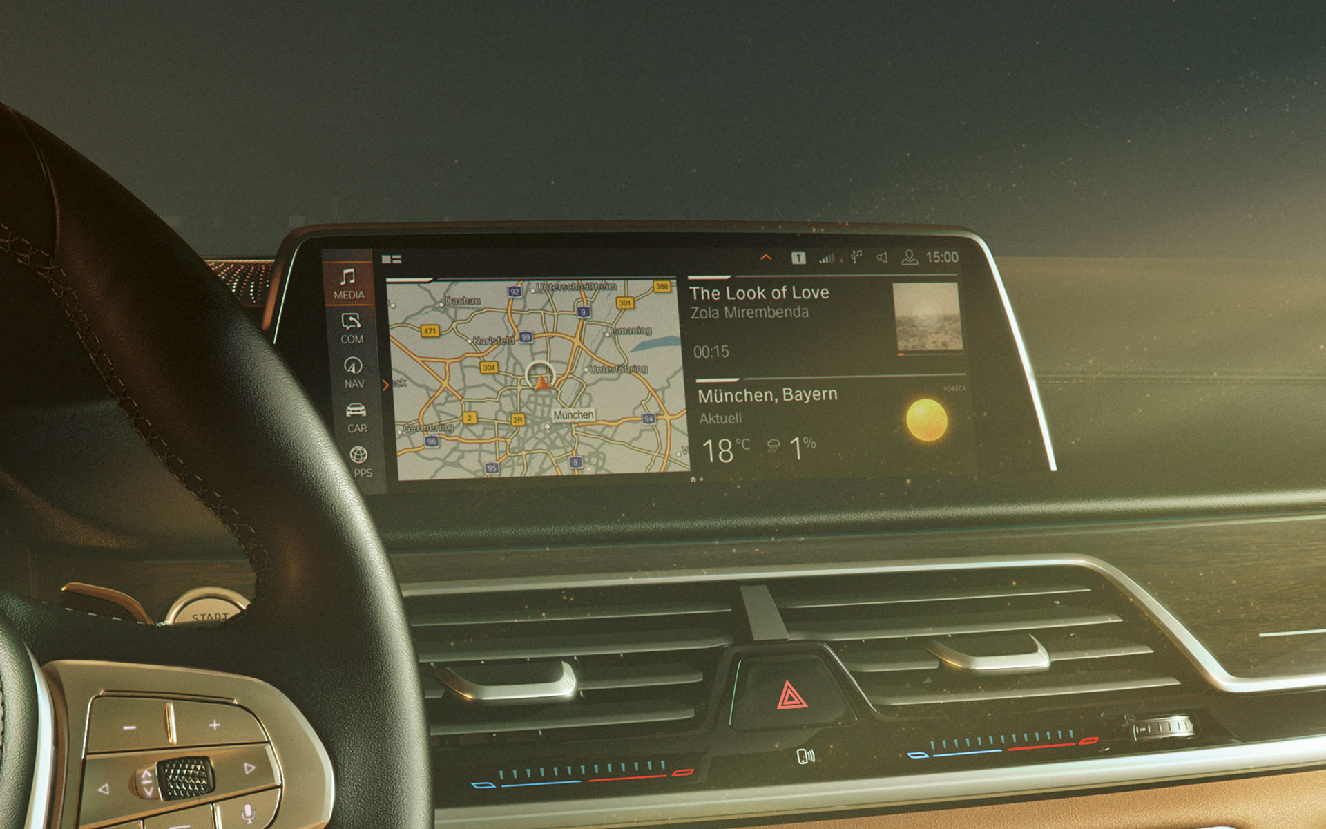 BMW 7 Series Sedan G11 G12 2019 Control Display close-up BMW Operating System 7.0