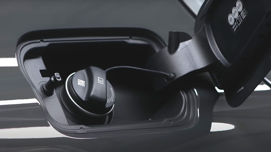 BMW plug-in hybrid fuel cap BMW plug-in hybrid fuel cap close-up