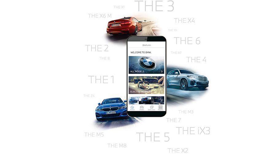 BMW brochure app BMW brochure app on the smartphone