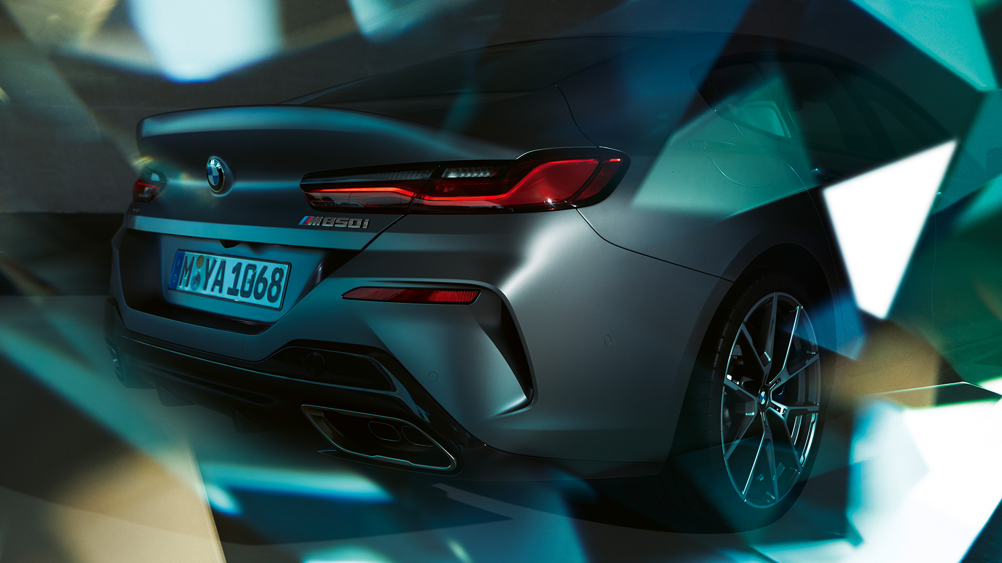 BMW M850i xDrive Gran Coupé, rear with free-form tailpipe finishers, rear with free-form tailpipe finishers BMW M850i xDrive Gran Coupé, design, rear with free-form tailpipe finishers