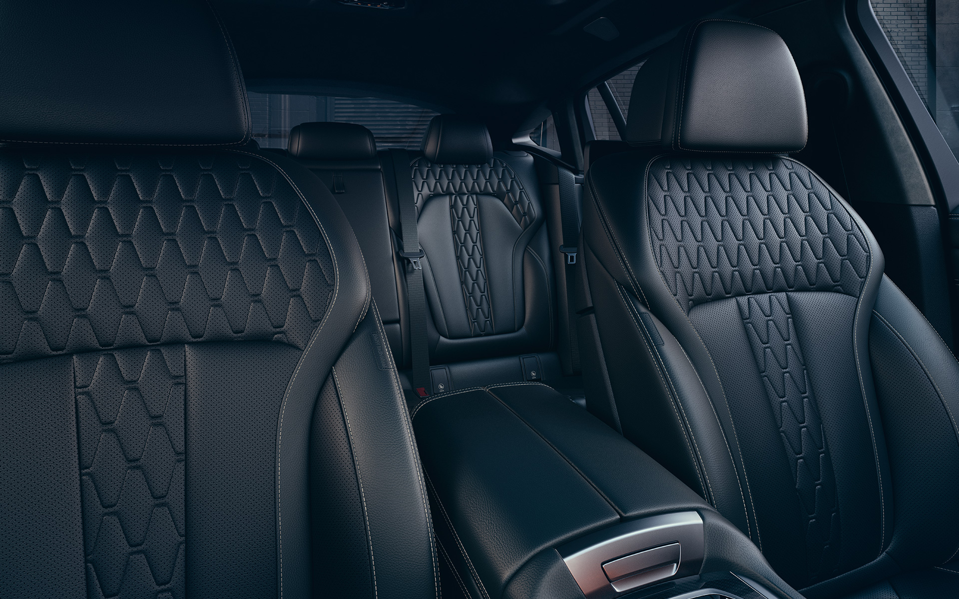 Interior with sport seats of the BMW X6 M50i G06 2018 SUV