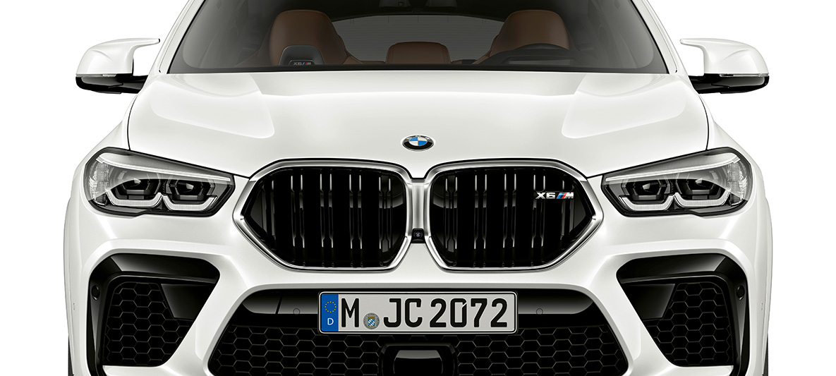 Front BMW X6 M F96 M double kidney grille BMW X6 M F96 2020 SUV front view