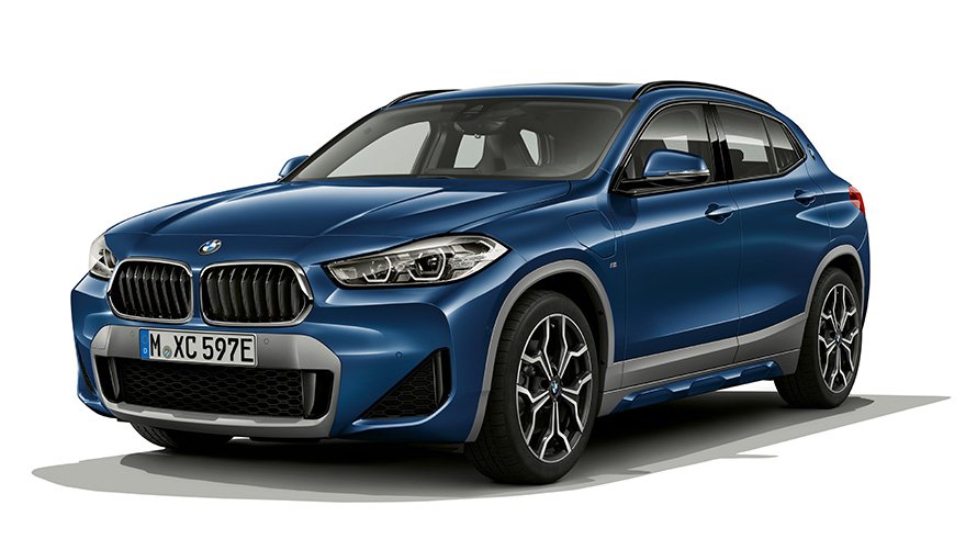 BMW X Series BMW X2 plug-in hybrid F39 three-quarter side view BMW X Series BMW X2 plug-in hybrid F39 three-quarter side view