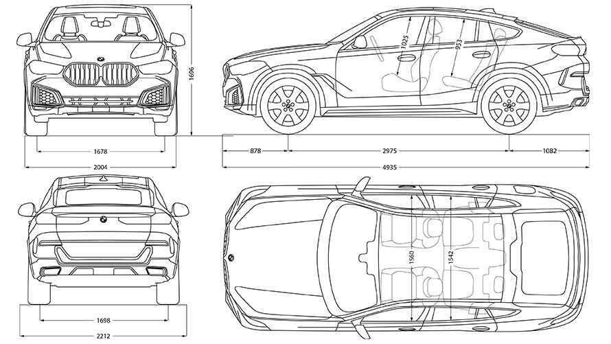 Line drawing BMW X7 dimensions Line drawing BMW X7 dimensions