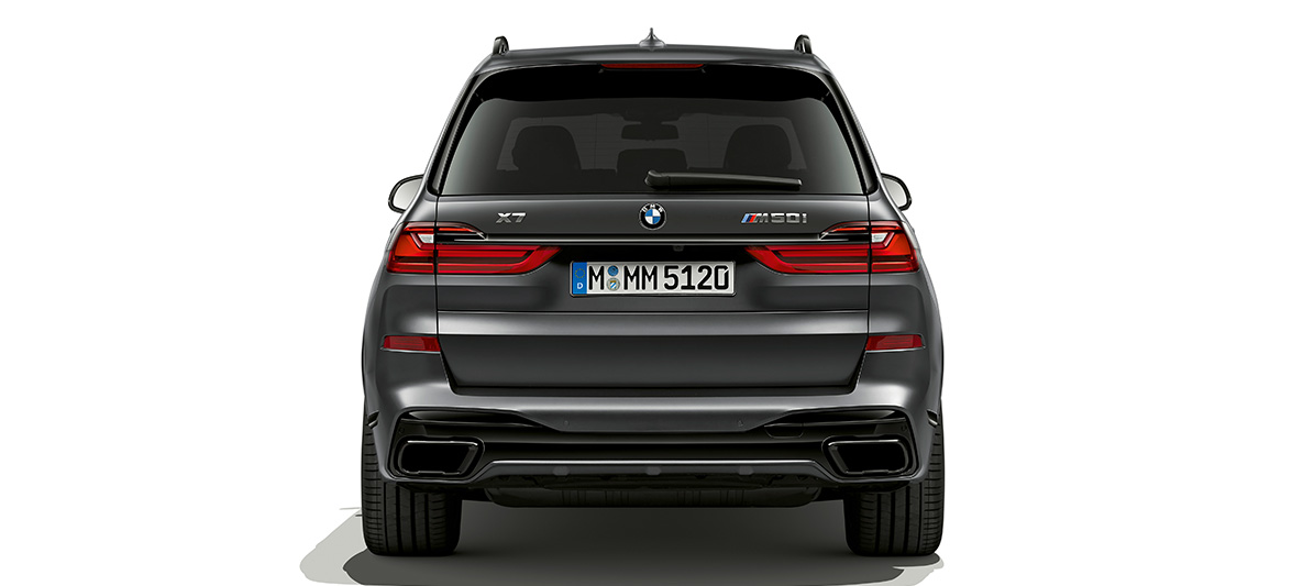 BMW Dark Shadow Edition rear view BMW X7 G07 Dark Shadow Edition rear view