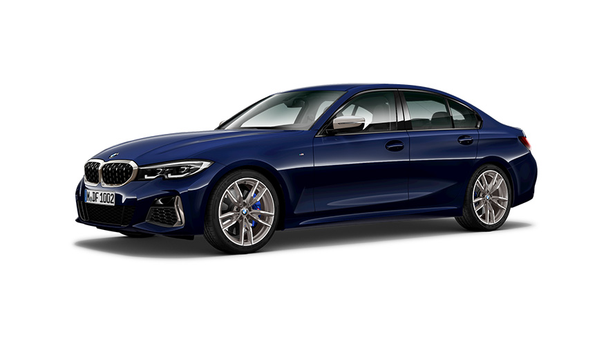 BMW M340i Sedan G20 2019 three-quarter side view BMW M340i Sedan G20 2019 three-quarter side view