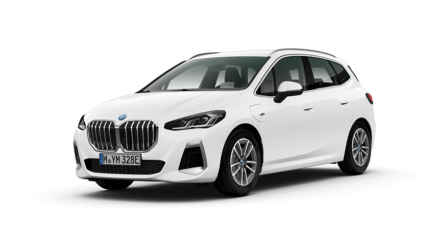 BMW 230e xDrive U06 PHEV 3/4 front view standing