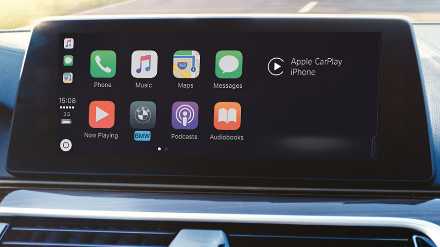 Apple CarPlay® Apple CarPlay® showing on BMW display